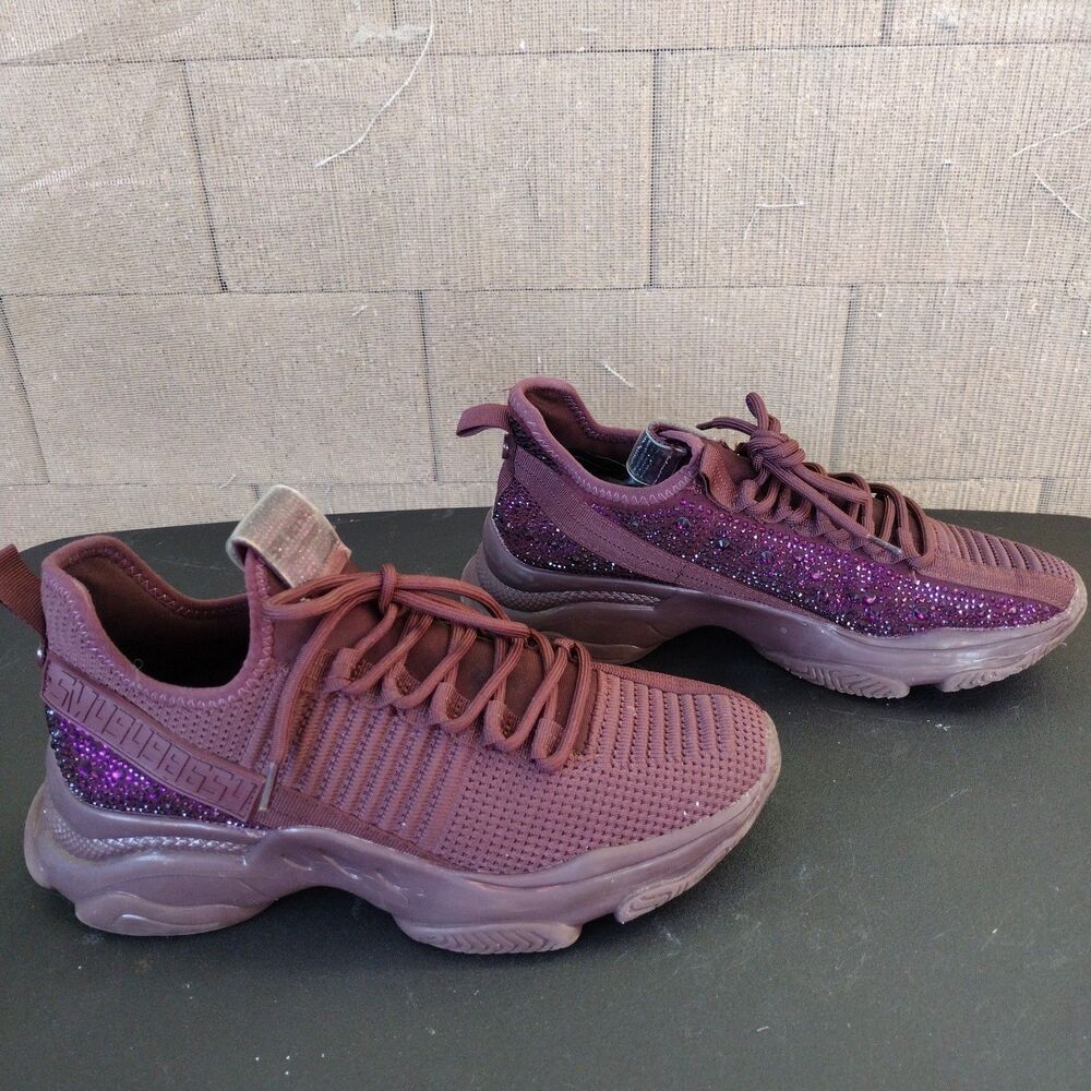 Steve Madden Maxima Sneakers Burgundy Women's Size 9 - Picture 2 of 8